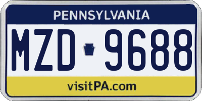 PA license plate MZD9688