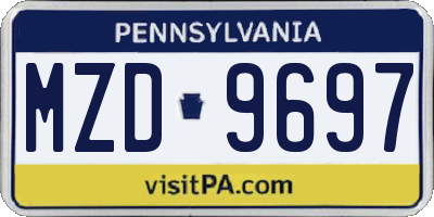 PA license plate MZD9697