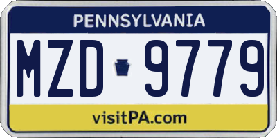 PA license plate MZD9779