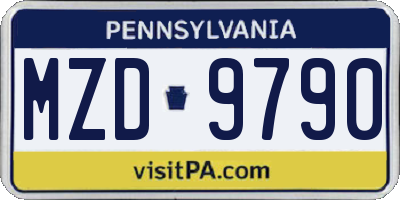 PA license plate MZD9790