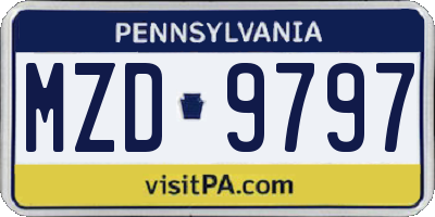 PA license plate MZD9797