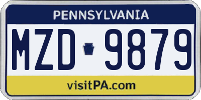 PA license plate MZD9879