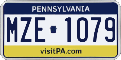 PA license plate MZE1079