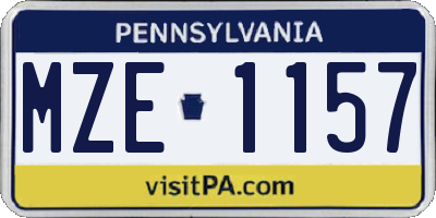 PA license plate MZE1157