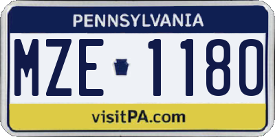 PA license plate MZE1180