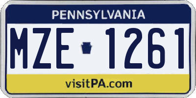 PA license plate MZE1261