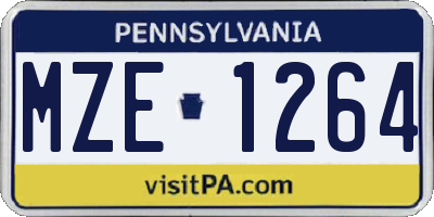 PA license plate MZE1264