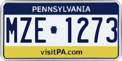 PA license plate MZE1273
