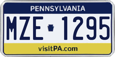 PA license plate MZE1295