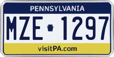 PA license plate MZE1297