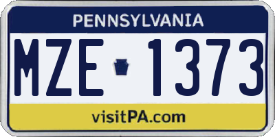 PA license plate MZE1373