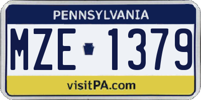 PA license plate MZE1379