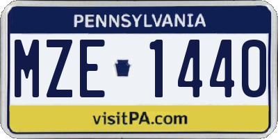 PA license plate MZE1440