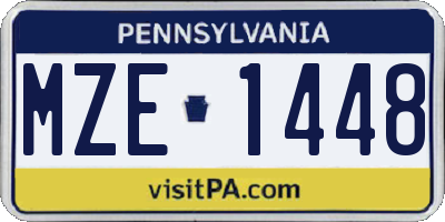 PA license plate MZE1448