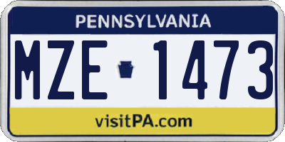 PA license plate MZE1473