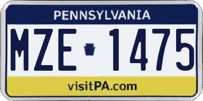 PA license plate MZE1475