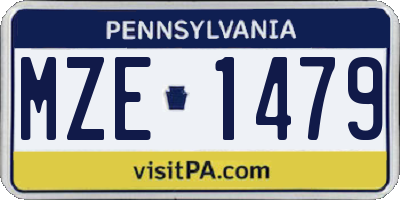 PA license plate MZE1479