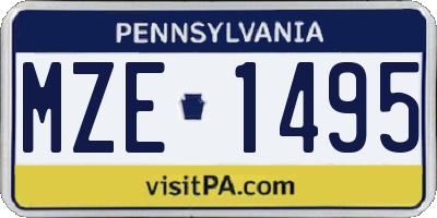 PA license plate MZE1495