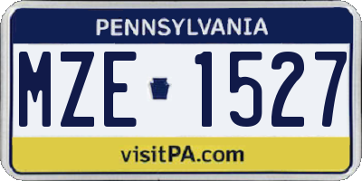 PA license plate MZE1527