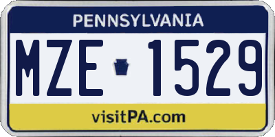 PA license plate MZE1529