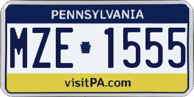 PA license plate MZE1555