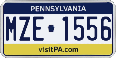 PA license plate MZE1556