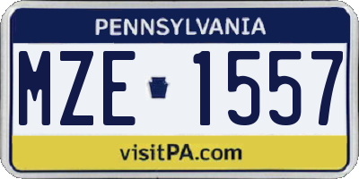 PA license plate MZE1557