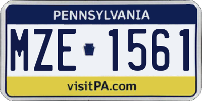 PA license plate MZE1561
