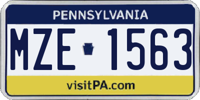 PA license plate MZE1563