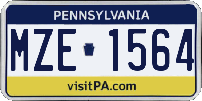 PA license plate MZE1564