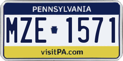 PA license plate MZE1571
