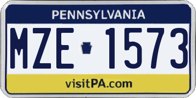 PA license plate MZE1573