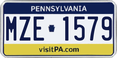 PA license plate MZE1579