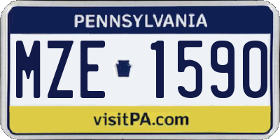 PA license plate MZE1590