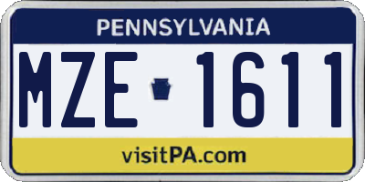 PA license plate MZE1611