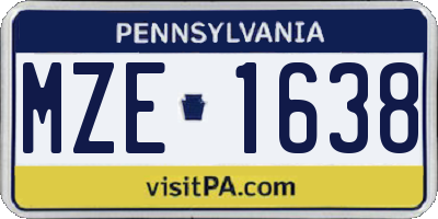 PA license plate MZE1638