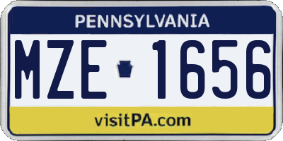 PA license plate MZE1656
