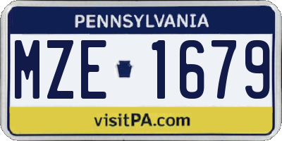 PA license plate MZE1679