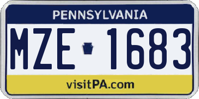 PA license plate MZE1683