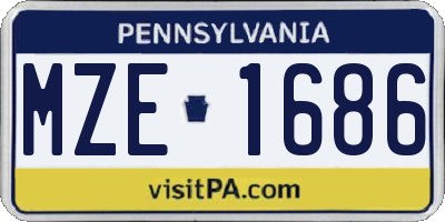 PA license plate MZE1686
