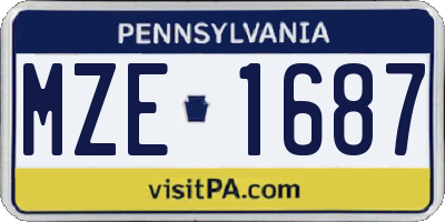 PA license plate MZE1687