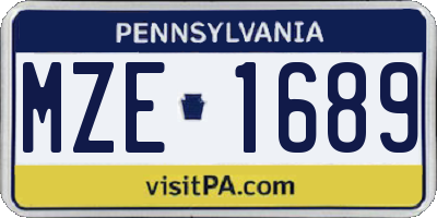 PA license plate MZE1689