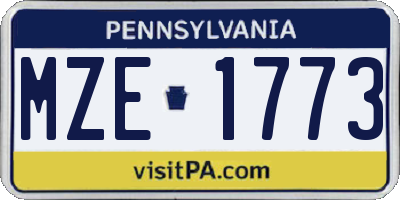 PA license plate MZE1773