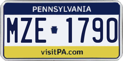 PA license plate MZE1790