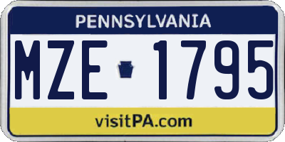 PA license plate MZE1795