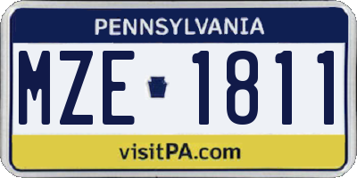 PA license plate MZE1811