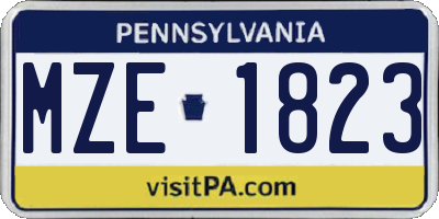 PA license plate MZE1823