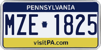 PA license plate MZE1825
