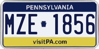 PA license plate MZE1856