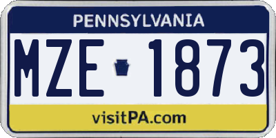 PA license plate MZE1873